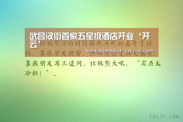 武昌汉街首家五星级酒店开业‘开云’(图1) 开云